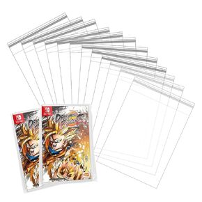 100 PCS Transparent Plastic Sleeves for Nintendo Switch Game Case, Self-Adhesive Protective Sleeve OPP, Resealable Protective Sleeve OPP for NS Cartridge