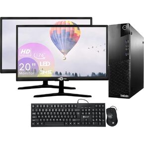 Lenovo ThinkCentre M93P Business Desktop PC, Dual 20 Inch Monitor, Fast Intel Core i5 4570 3.20 GHz, 16GB RAM, 256GB SSD, WiFi, Windows 10 Home 64-bit Multi Language-English/Spanish/French(Renewed)