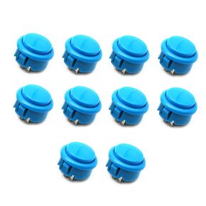Hohota 10-Pack 30mm Game Push Button Switches 24mm DIY Pinball Controller Parts(30mm yellow)