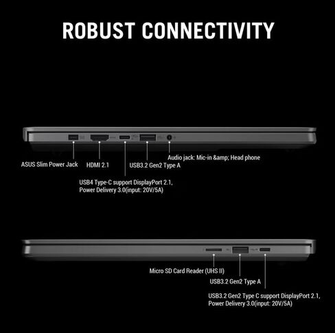 ASUS ROG Zephyrus G14 Latest 2025 AI Gaming Laptop Copilot + PC 14.0" 2.8K OLED 120Hz Display (AMD Ryzen AI 9 HX 370, GeForce RTX 5070 Ti 12GB, 32GB LPDDR5X, 2TB SSD, RGB KB, Win 11 Pro) w/DKZ Hub in Kuwait