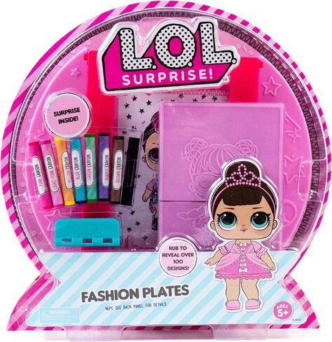 L.O.L. Surprise! Fashion Plates by Horizon Group USA,DIY Fashion Design Activity Kit, Make Over 100 Designs, 14 Fashion Plates, 20 Sheets of Paper, 1 Scratch Art Sheet, 7 Crayons Included, Multicolor in Saudi Arabia