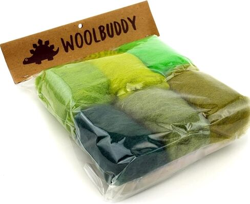 Woolbuddy Needle Felting Wool Roving Bag 60g, Beautiful Roving Wool, Handmade Sheepwool, Zero Waste Kit, for Needle Felting Beginner and Adult, Wet Felting, Felting Supplies and Felting Soap (Blue) in Kuwait