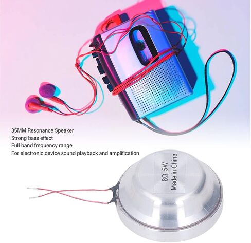 EBTOOLS Resonance Speaker, 35MM 1.3Inch All Frequency Resonance Loudspeaker, Round Vibration Strong Bass Loudspeaker, for Computer Laptop MP3 MP4 CD Mobile Phone (8Ω 5W) in Saudi Arabia