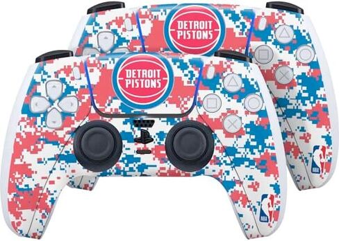 Skinit Decal Gaming Skin Compatible with PS5 Controller - Officially Licensed NBA Detroit Pistons Black Animal Print Design in Kuwait