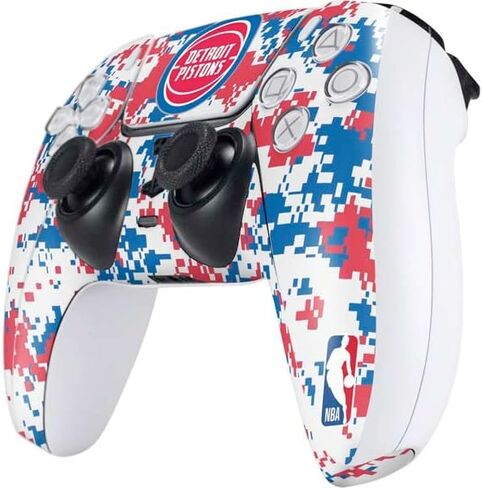 Skinit Decal Gaming Skin Compatible with PS5 Controller - Officially Licensed NBA Detroit Pistons Black Animal Print Design in Kuwait