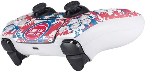 Skinit Decal Gaming Skin Compatible with PS5 Controller - Officially Licensed NBA Detroit Pistons Black Animal Print Design in Kuwait
