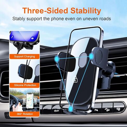 360° Adjustable Car Long Arm Universal Phone Holder, Powerful Suction Cup and Stable Clamp Arm for Dashboard Windshield, Compatible with iPhone/Android/Samsung Galaxy and All Smartphones in Kuwait