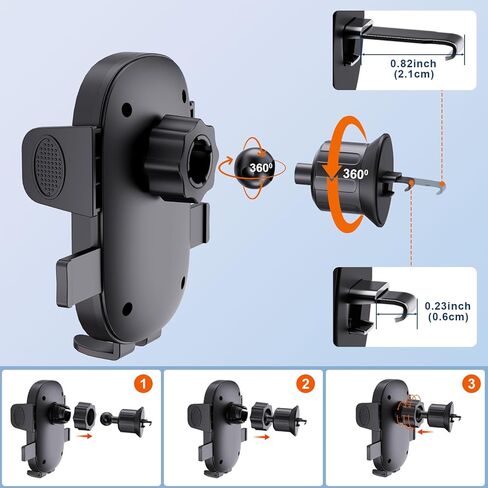 360° Adjustable Car Long Arm Universal Phone Holder, Powerful Suction Cup and Stable Clamp Arm for Dashboard Windshield, Compatible with iPhone/Android/Samsung Galaxy and All Smartphones in Kuwait