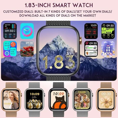 Wather Women Women Wather Watch: Gold Smart Watches for Women ، تجعل الإجابة على Bluetooth Call هواتف Android iPhone متوافق 123+ أوضاع رياضية IP68 in Saudi Arabia