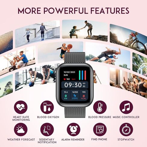 Wather Women Women Wather Watch: Gold Smart Watches for Women ، تجعل الإجابة على Bluetooth Call هواتف Android iPhone متوافق 123+ أوضاع رياضية IP68 in Saudi Arabia