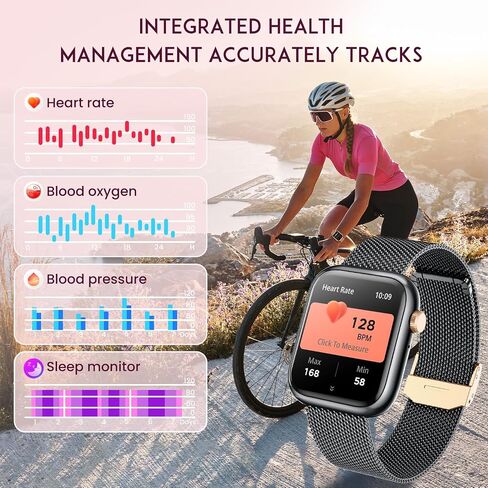 Wather Women Women Wather Watch: Gold Smart Watches for Women ، تجعل الإجابة على Bluetooth Call هواتف Android iPhone متوافق 123+ أوضاع رياضية IP68 in Saudi Arabia