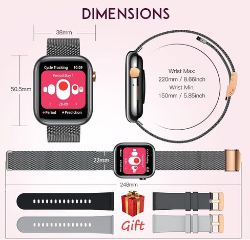 Wather Women Women Wather Watch: Gold Smart Watches for Women ، تجعل الإجابة على Bluetooth Call هواتف Android iPhone متوافق 123+ أوضاع رياضية IP68 in Saudi Arabia