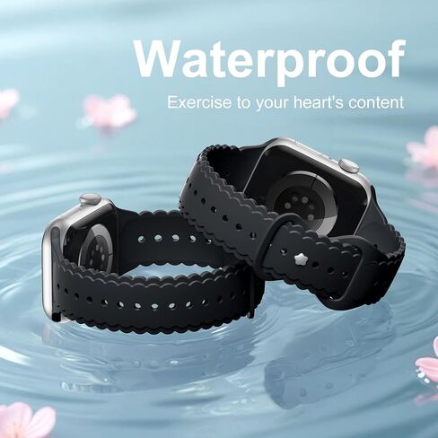 Dirrelo Lace Silicone Band Compatible with Apple Watch Bands Women 40mm 41mm 38mm 44mm 46mm 45mm 42mm 49mm, Soft Solace Wristband Replacement Strap for iWatch Band Series Ultra 10 9 8 SE 7 6 5 4 3 2 1 in Kuwait