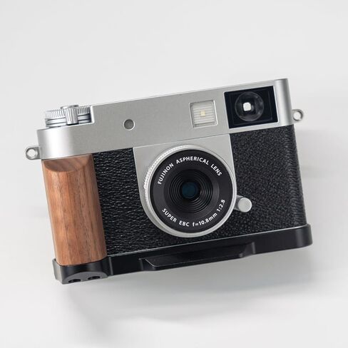 Handmade Wooden Handle Grip L Plate Alloy Base for Xhalf X-Half Camera Holder (Ebony + Silver Base) in Kuwait