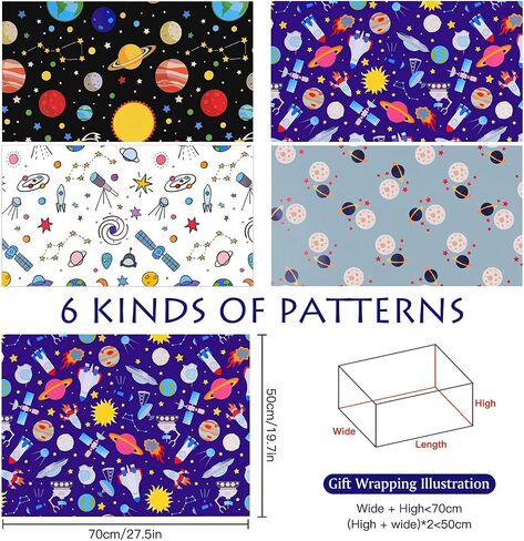 PLULON 6 Sheets Halloween Birthday Gift Wrapping Paper, Gift Wrap Paper for Wedding, Birthdays, Hen Party, Baby Shower Halloween Decorations in Saudi Arabia