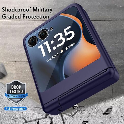 for Motorola Razr 2025/2024 Case with Stand & Hinge Protection & Front Screen Protector, Rugged Bumper Case Shockproof Full-Body Protective Cover for Moto Razr 2025/2024 (Red) in Saudi Arabia