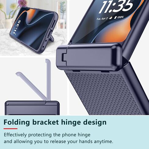 for Motorola Razr 2025/2024 Case with Stand & Hinge Protection & Front Screen Protector, Rugged Bumper Case Shockproof Full-Body Protective Cover for Moto Razr 2025/2024 (Red) in Saudi Arabia