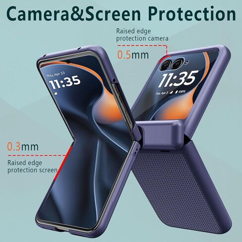 for Motorola Razr 2025/2024 Case with Stand & Hinge Protection & Front Screen Protector, Rugged Bumper Case Shockproof Full-Body Protective Cover for Moto Razr 2025/2024 (Red) in Saudi Arabia