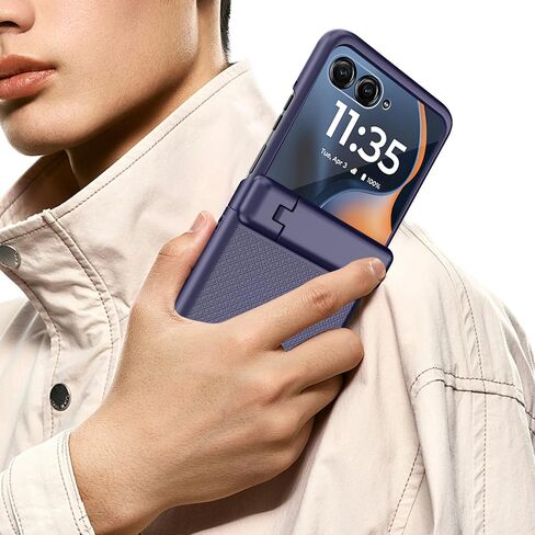 for Motorola Razr 2025/2024 Case with Stand & Hinge Protection & Front Screen Protector, Rugged Bumper Case Shockproof Full-Body Protective Cover for Moto Razr 2025/2024 (Red) in Saudi Arabia