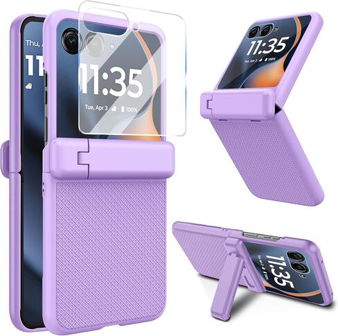 for Motorola Razr 2025/2024 Case with Stand & Hinge Protection & Front Screen Protector, Rugged Bumper Case Shockproof Full-Body Protective Cover for Moto Razr 2025/2024 (Red) in Saudi Arabia