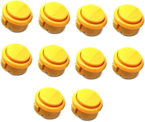 Hohota 10 pack 30mm Game Push Butting Switchs 24mm DIY Pinball Controller Parts (أصفر 30 مم) in Kuwait