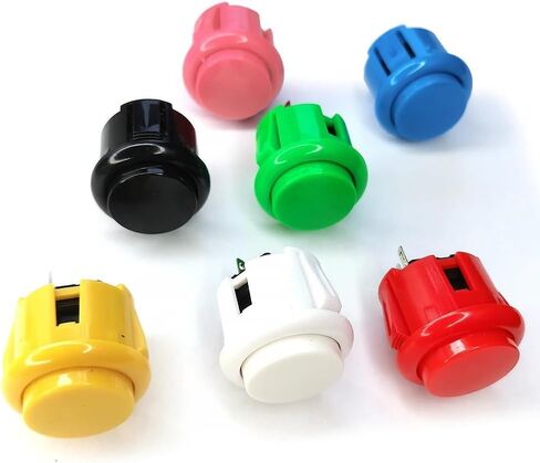 Hohota 10 pack 30mm Game Push Butting Switchs 24mm DIY Pinball Controller Parts (أصفر 30 مم) in Kuwait
