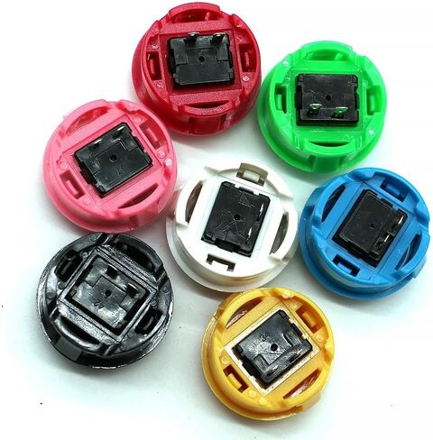 Hohota 10 pack 30mm Game Push Butting Switchs 24mm DIY Pinball Controller Parts (أصفر 30 مم) in Kuwait