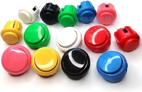 Hohota 10 pack 30mm Game Push Butting Switchs 24mm DIY Pinball Controller Parts (أصفر 30 مم) in Kuwait