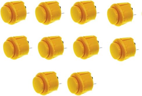 Hohota 10 pack 30mm Game Push Butting Switchs 24mm DIY Pinball Controller Parts (أصفر 30 مم) in Kuwait