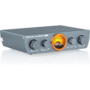 Douk Audio H7 Balanced XLR Digital Amplifier – HiFi Stereo Speaker Amp with VU Meter, 300W×2 Output, RCA & XLR Inputs for Home Theater and Passive Speakers