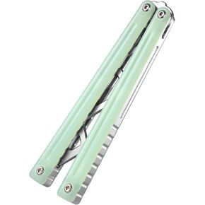 Thomas Refault Tanto, Strive for the Future, Fine-tuning Bushing System, 7075 AL with G10 / Ultem/Carbon Fiber Channel Handle, Multifunctional Tool (JadeGreen G10 with Silver Trainer YNN)