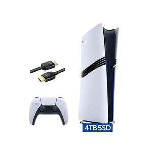 PlayStation 5 Pro with 4TB SSD Storage, Wireless Dualsense Controller - PS5 Pro Gaming System, White