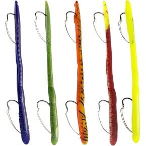 Weedless Pre-Rigged Bass Fishing Lures with Double Weedless Hooks,Realistic Handcrafted Soft Plastic Swimbaits for Bass in Freshwater & Saltwater