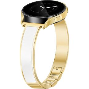Gold Slim Watch Bands Women 20mm Compatible with Samsung Galaxy Watch Watch 7/6/5/4/Active 2/4 Classic/6 Classic/5 Pro/FE 40mm 42mm 43mm 44mm 45mm 46mm 47mm, Jewelry Dressy Cute Bracelet Metal Strap