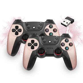 USB Wireless Controllers for Multiplayer,Double Shock Gaming Controller for Linux/Android Phone for Game Box Stick/Windows PC/TV Box/Android,Plug & Play Gamepad with Hall Effect Joysticks (Orange)