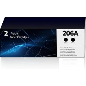 206A Toner Color Laser Jet Pro MFP M283fdw M283cdw Compatible with HP 206A 206X HP206A W2110A Toner Cartridges Set (with Chip) for Color Laserjet Pro MFP M283cdw M283fdw M283fdn M255dw M255nw Printer