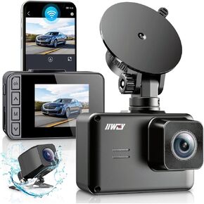 iiwey N2 Dash Cam 4K Front and Rear Dual, Mini Car Camera WiFi with App Control, Dashboard Camera for Car with Super Capacitor, Night Vision, Loop Recording, Support 256GB Max