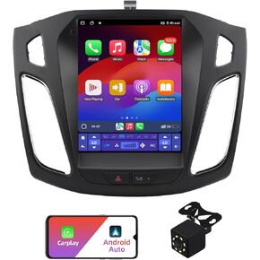 2+32G Android 12 Double Din Car Stereo for Ford Focus 2012-2018 with 10.4 Inch Touchscreen Radio Built-in Wireless Carplay/Android Auto/GPS/Bluetooth/FM/AUX-in/Steering Wheel Controls/Backup Camera