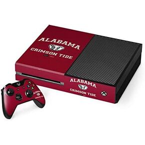 Skinit Decal Gaming Skin Compatible with Xbox One Console and Controller Bundle - Officially Licensed College Alabama Crimson Tide Basketball Design
