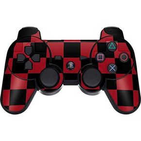 Skinit Decal Gaming Skin for PS3 Dual Shock Wireless Controller - Originally Designed Red and Black Checkerboard Design