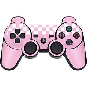 Skinit Decal Gaming Skin for PS3 Dual Shock Wireless Controller - Originally Designed Pink Checkerboard Design