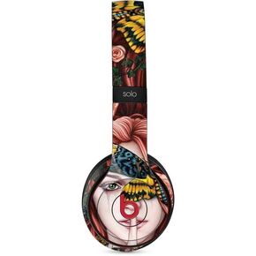 Skinit Skinit Audio Audio Skin متوافق مع Beats Solo 2 Wireless - مصممة أصلاً امرأة قوطية وفراشات عثة الموت بواسطة Sarah Richter Design