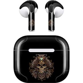 Skinit Decal Audio Skin Compatible with Apple AirPods (3rd Gen, 2021) - Sarah Richter Skull and Owl by Sarah Richter Design
