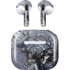 Skinit Decal Audio Skin Compatible with Apple AirPods (3rd Gen, 2021) - Nene Thomas Fairy with Owl in Snow by Nene Thomas Design