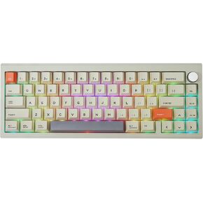 EPOMAKER CIDOO V65 V2 Wireless/Wired Mechanical Keyboard, 65% Hot Swappable Gasket Mount, with VIA Programmable Software, South-Facing LED, Aluminum CNC Casing, Poron Foam, Knob for Linux/Win/Mac