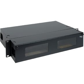 ICC 2U Fiber Optic Rack Mount Enclosure with Staggered Mounting Slots - 8 Slots for ICC Adapter Panels or Cassettes (Sold Separately), Supports up to 192 Fibers, Fits 19-Inch Racks, ICFORE82RM