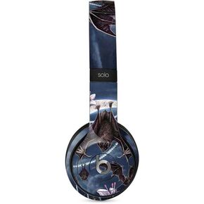 Skinit Decal Audio Skin Compatible with Beats Solo 2 Wired - Originally Designed Gothic Moon with Bats and Flowers by Sarah Richter Design