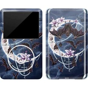 Skinit Decal MP3 Player Skin Compatible with iPod Classic (6th Gen) 80GB - Originally Designed Gothic Moon with Bats and Flowers by Sarah Richter Design