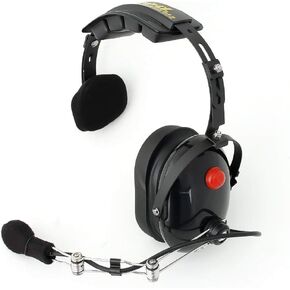 Rugged Radios Single Side Over The Head Headset for Racing Radios Electronics Communications - Features Wire Boom 5-Pin Input Jack and Push to Talk