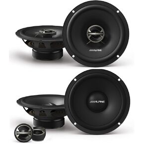 ALPINE EL-E65-G Coaxial and EL-E65C-G Component 6.5-Inch Speakers with Grille Bundle